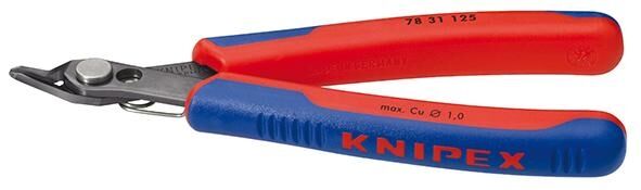 KNIPEX Präzisionszange Electronic Super Knips 125mm Mehrkomponenten-Hülle brüniert 78 31 125