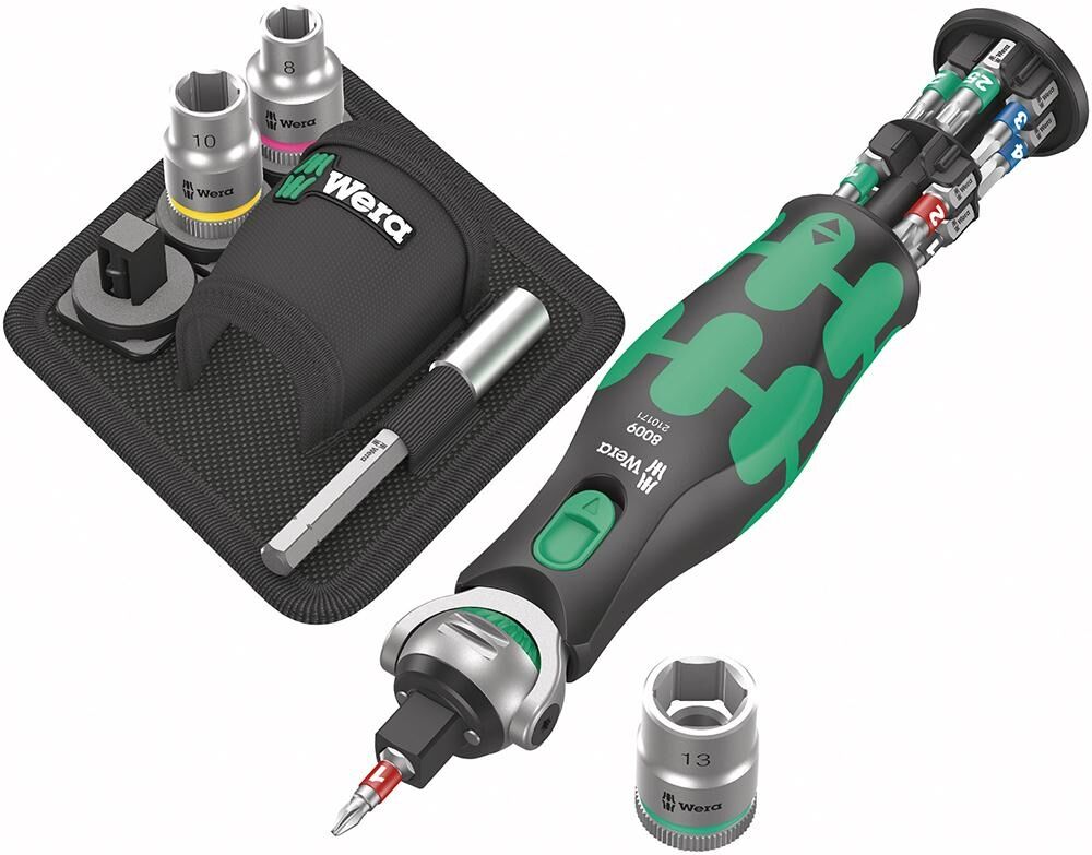 WERA Magazin-Knarre Zyklop Pocket Set 2 18-teilig 3/8" Knarre mit 1/4" Bit Aufnahme