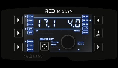 RED by Lorch MIG/MAG Schweissgerät MIG 210 Syn mit Brenner, Massekabel, Druckm.