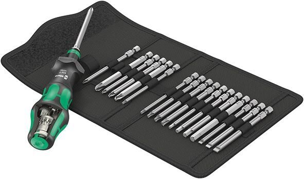 WERA Kraftform Kompakt Falttasche Turbo 1 89mm lange Bits 18-teilig