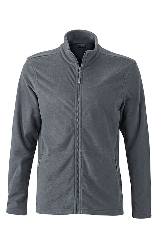 JAMES & NICHOLSON JN Mens Basic Fleece Jacket JN766 100%PES carbon Größe 2XL