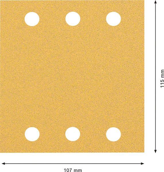 BOSCH EXPERT Schleifpapier C470 115x107mm K80 6-Loch VE 10