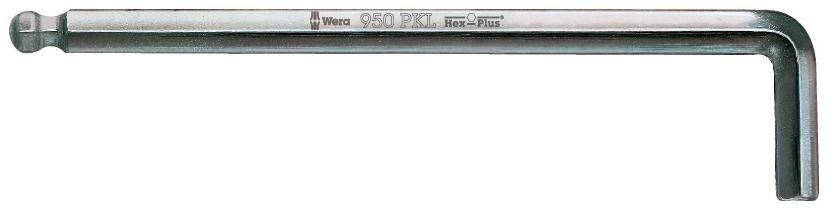 WERA Winkelschraubendreher sechskant 2mm verchromt Kugelkopf hex-Plus