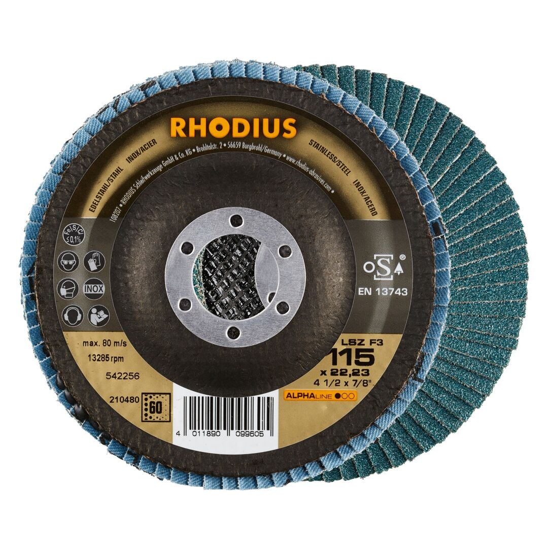 RHODIUS Lamellenschleifscheibe LSZ F3 115mm K60