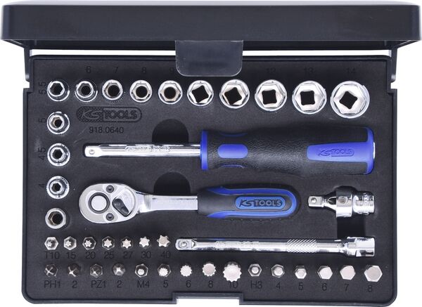 KS TOOLS Steckschlüssel Set 1/4" 40-teilig ChromePlus