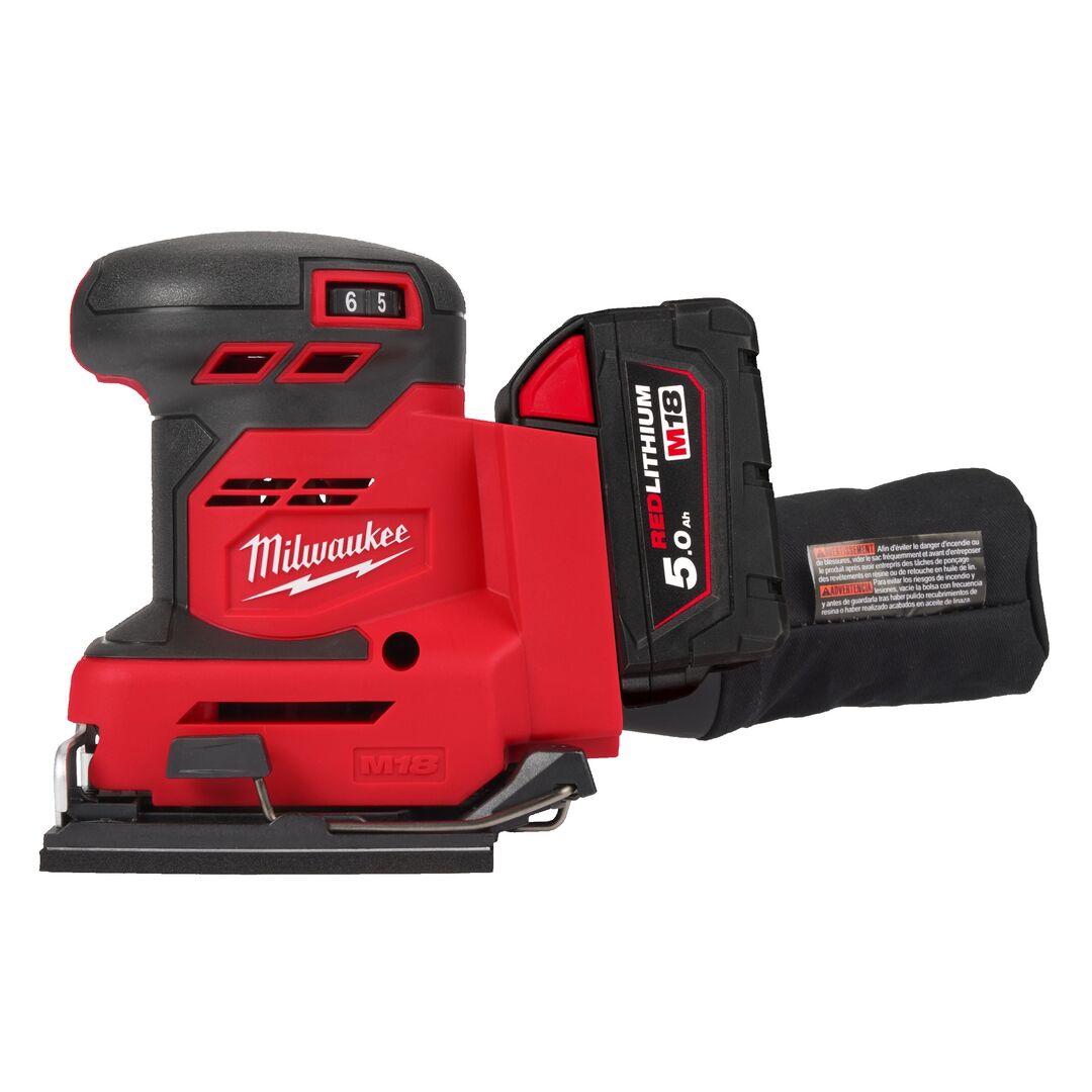 MILWAUKEE Akku-Exzenterschleifer M18BQSS-502B 2x5Ah Ladegerät