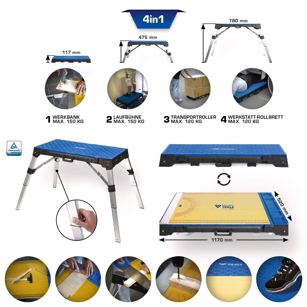 BRILLIANT TOOLS Universalwerkbank 4 in 1