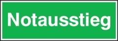 Sicherheitsschild 300x105mm Folie Notausstieg