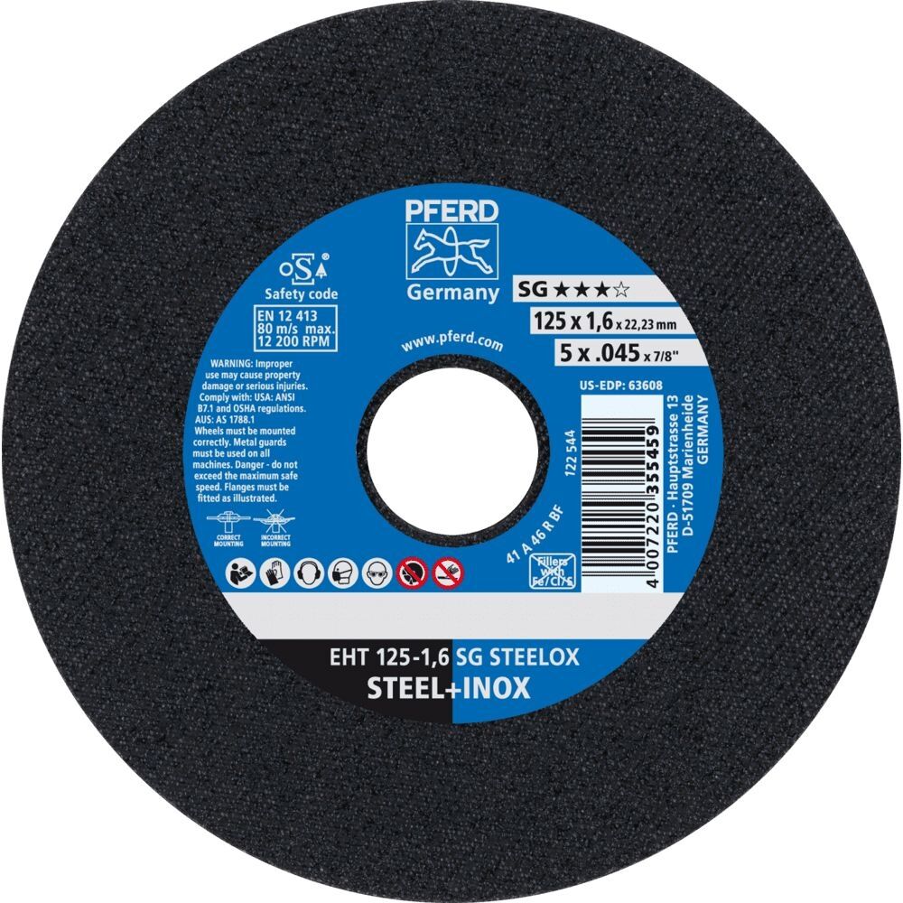 PFERD Trennscheibe A46RSG Edelstahl 125x1,6mm gerade