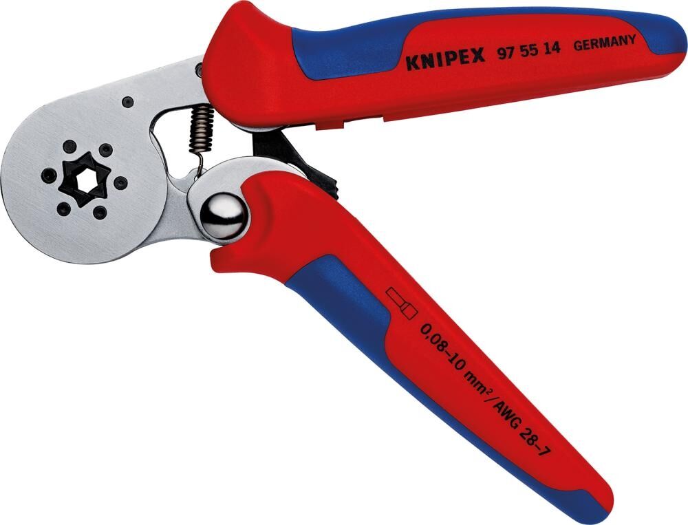 KNIPEX Selbsteinstellende Crimpzange 180mm für Aderendhülsen verchromt 97 55 14