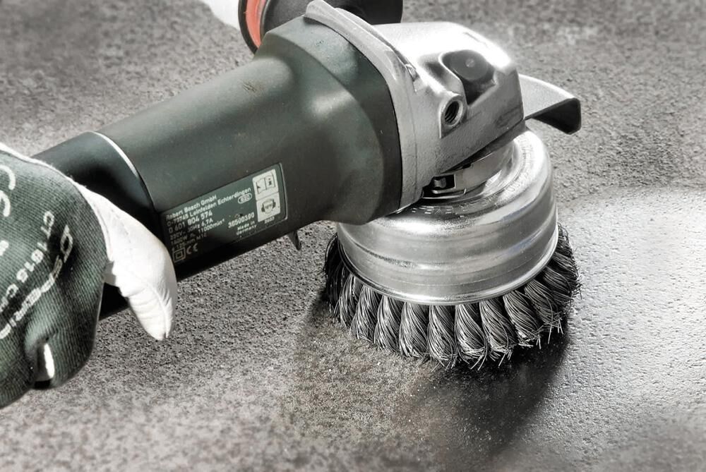 LESSMANN Topfbürste Stahl M14 gezopft 80x0,5mm