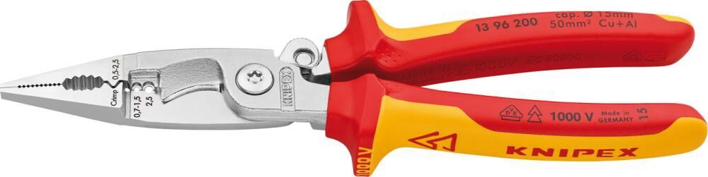 KNIPEX Elektro Installationszange VDE 200mm 13 96 200