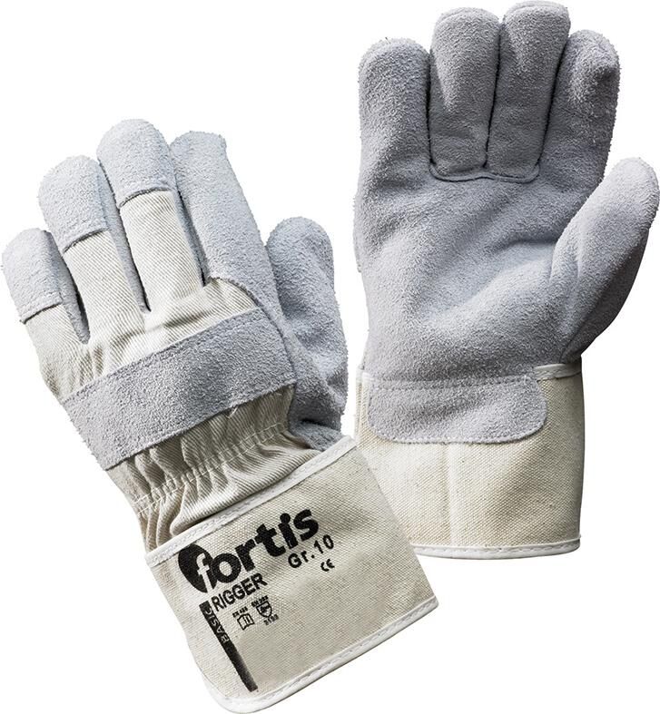 FORTIS Handschuhe Rigger Gr. 10 Rindspaltleder TÜV-GS