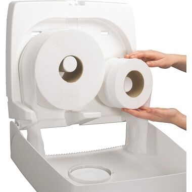 AQUARIUS Toilettenpapier Spender Tissue6991 Midi Jumbo Non-Stop weiß