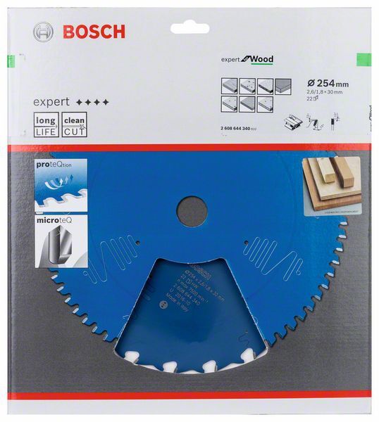 BOSCH Kreissägeblatt Expert for Wood 254x30x2,6mm 22 Z