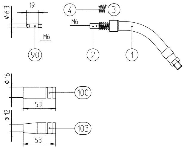 MIG/MAG-Schweißbrenner MB15AK mitSchlauchp. 4M