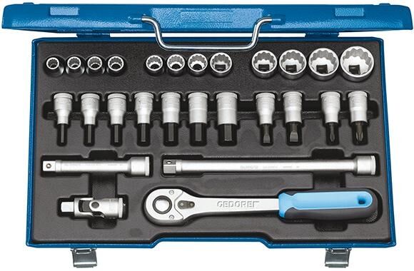 GEDORE Steckschlüssel Set 1/2" 27-teilig UD 10-30mm IMU-10 6140090 No. D 19