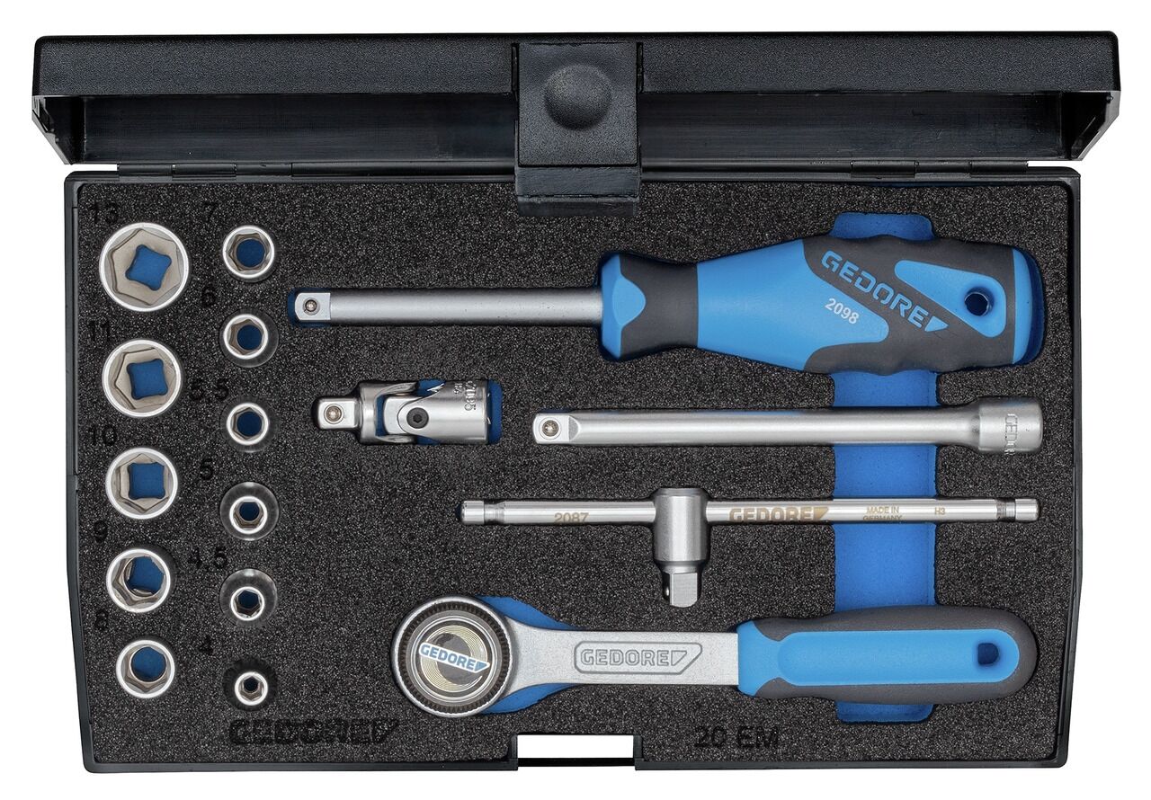 GEDORE Steckschlüssel-Set 1/4" 16-tlg 6-kant 4-13mm 20 EMU-3 6172290