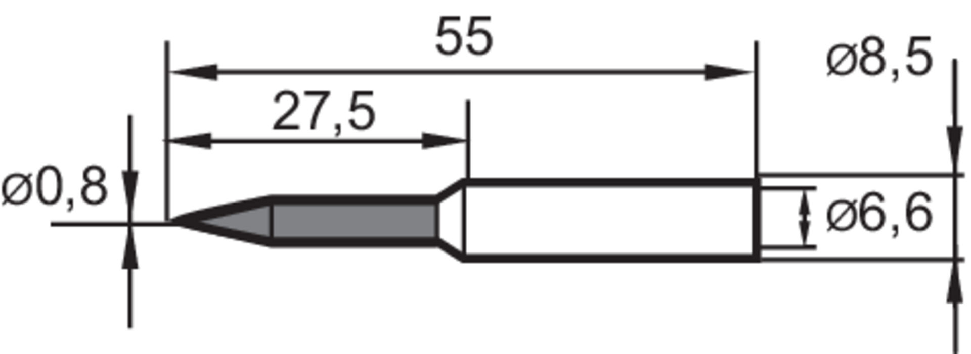 ERSA Lötspitze Bleistiftspitz 0,8mm Verlängerung SB