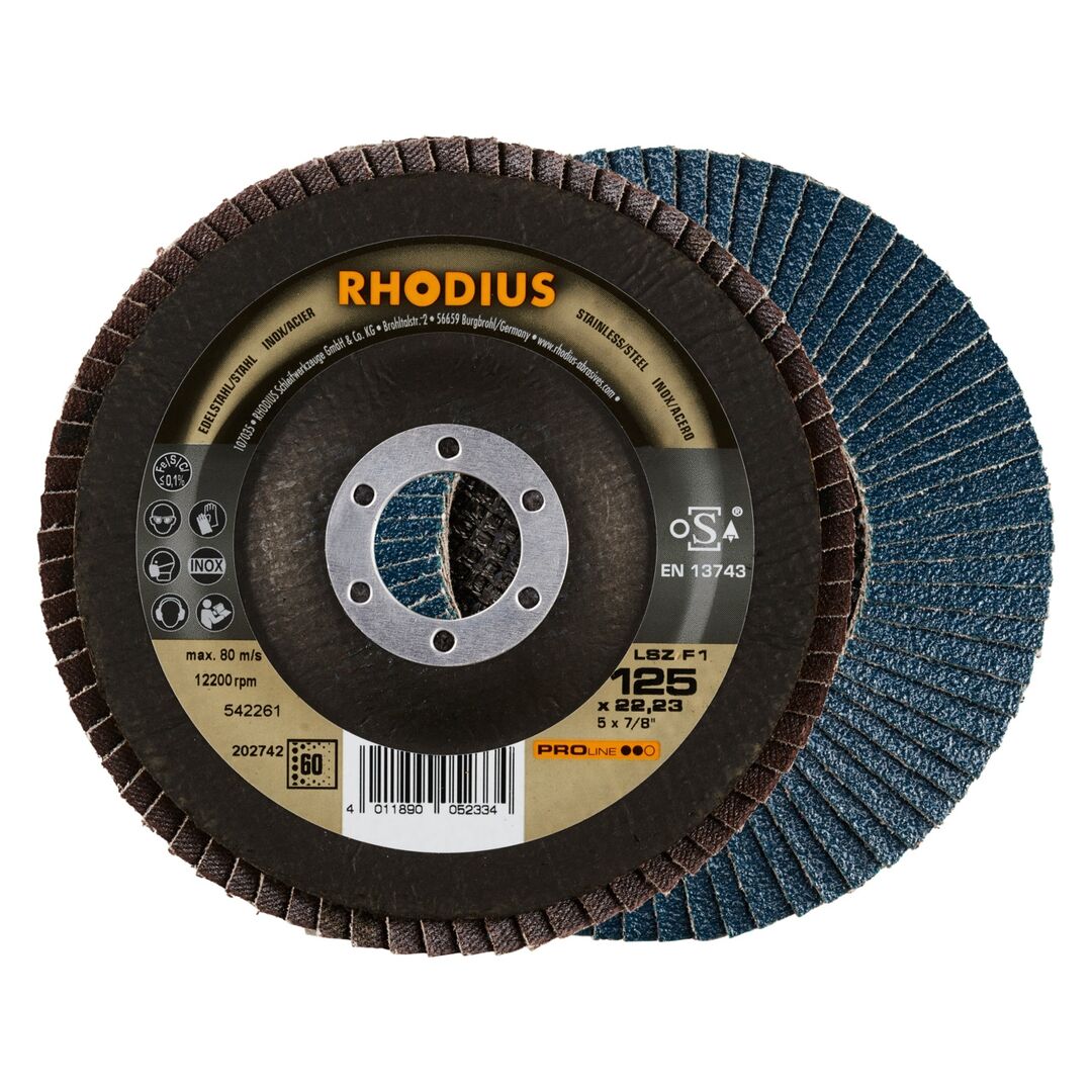 RHODIUS Lamellenschleifscheibe LSZ F1 125mm K60