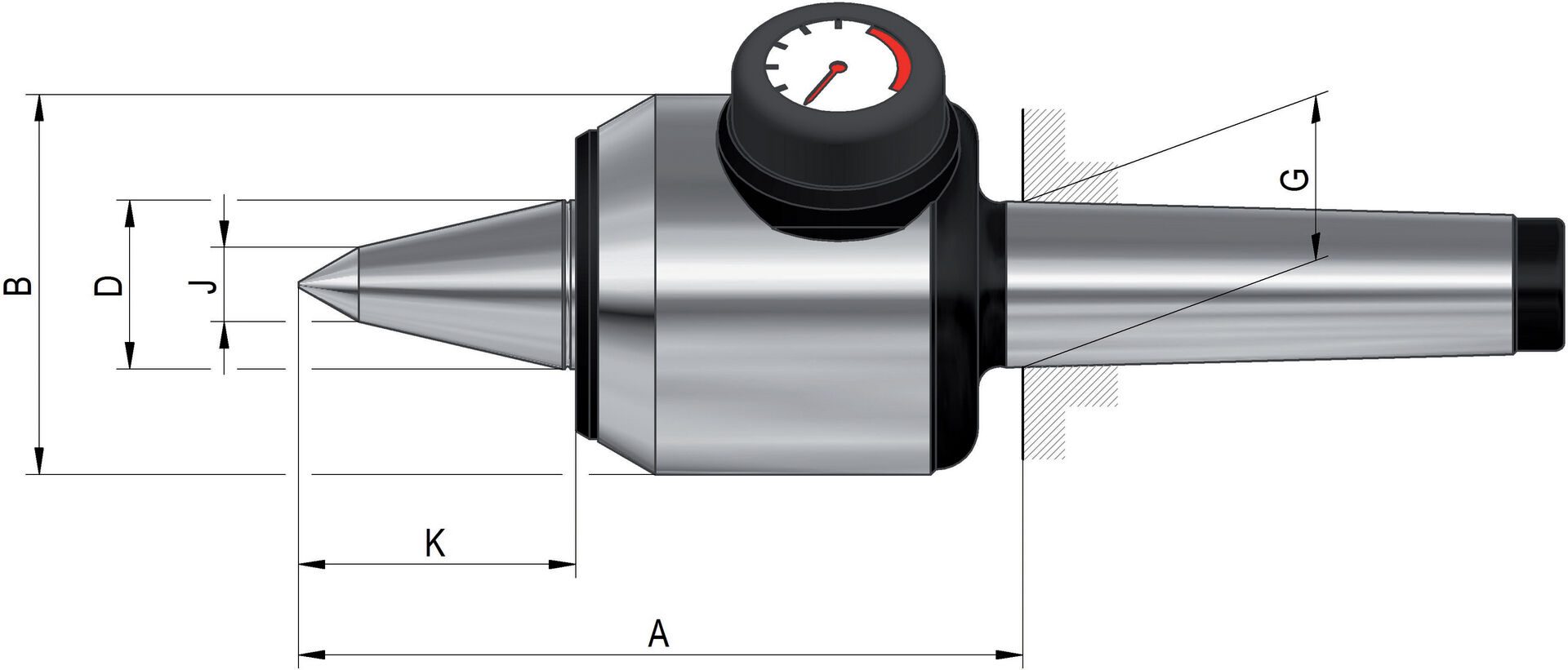 RÖHM Körnerspitze mitlaufend 652-20 ACVL Gr. 503 MK 3