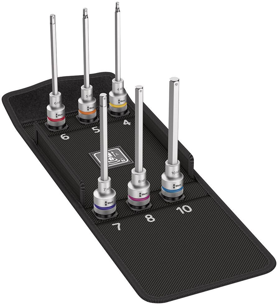 WERA Schraubend.-Eins.Grt.1/2" 6tlg. i 6kt. HF lang