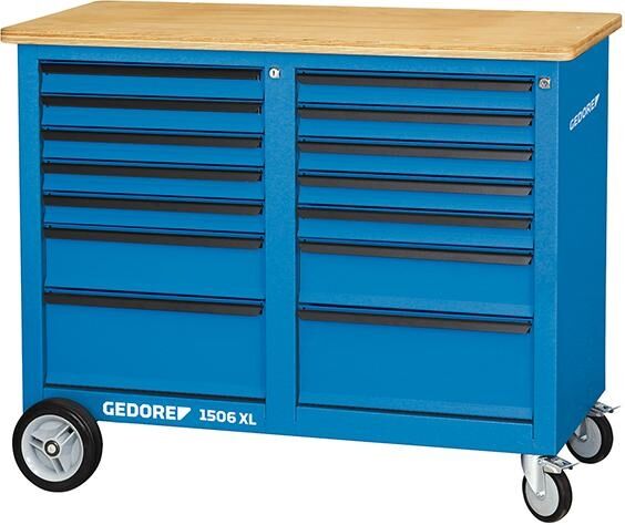 GEDORE Rollwerkbank 1,25m breit mit 2 x 7 Schubladen 2528088 No. 1506 XL